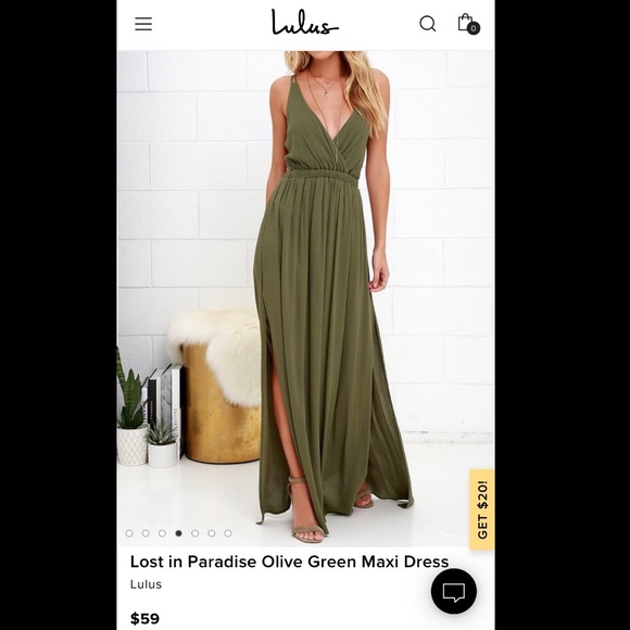 Lulus Dresses & Skirts - Lost in paradise olive green dress